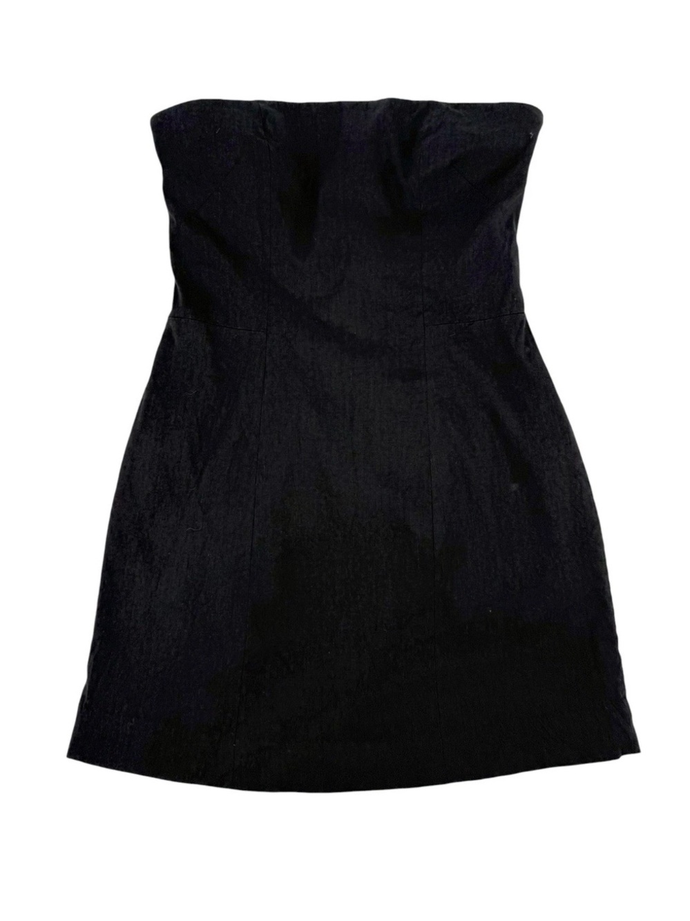 COS Linen Blend Mini Dress Womens Size 10 Black Strapless Lined Classic